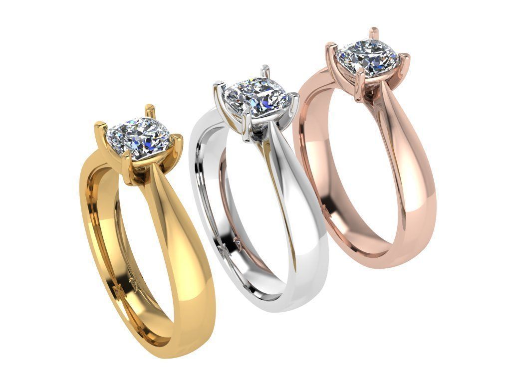 Ring204 solitaire engagement ring gold 3D print model_4