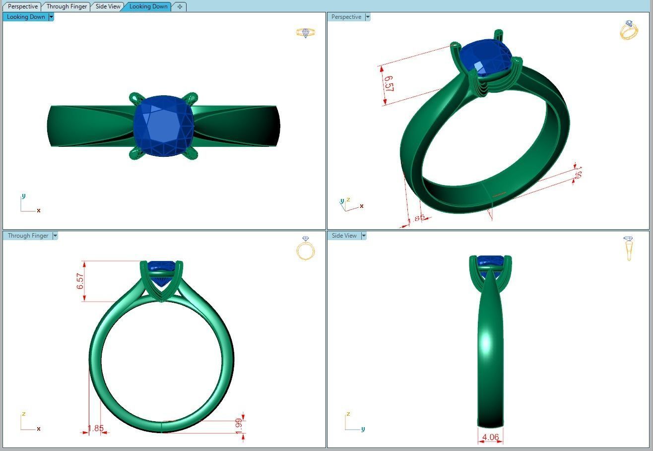 Ring204 solitaire engagement ring gold 3D print model_5