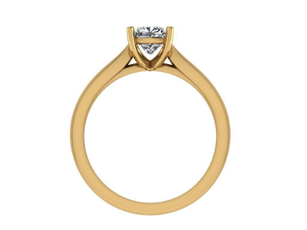 Ring204 solitaire engagement ring gold 3D print model_2