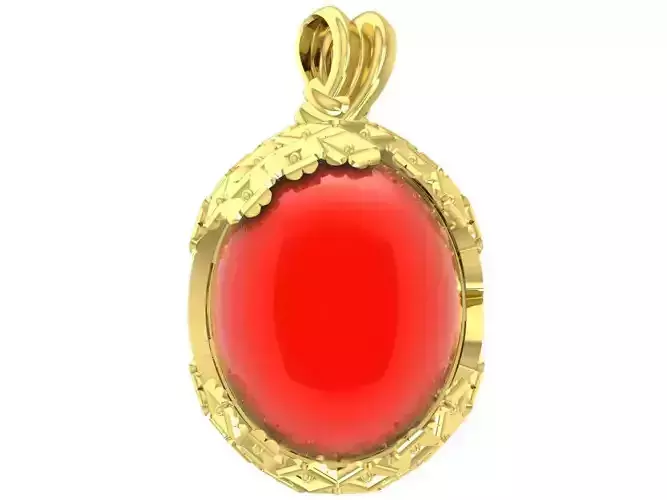 beauty flowers with oval ruby pendant 3354