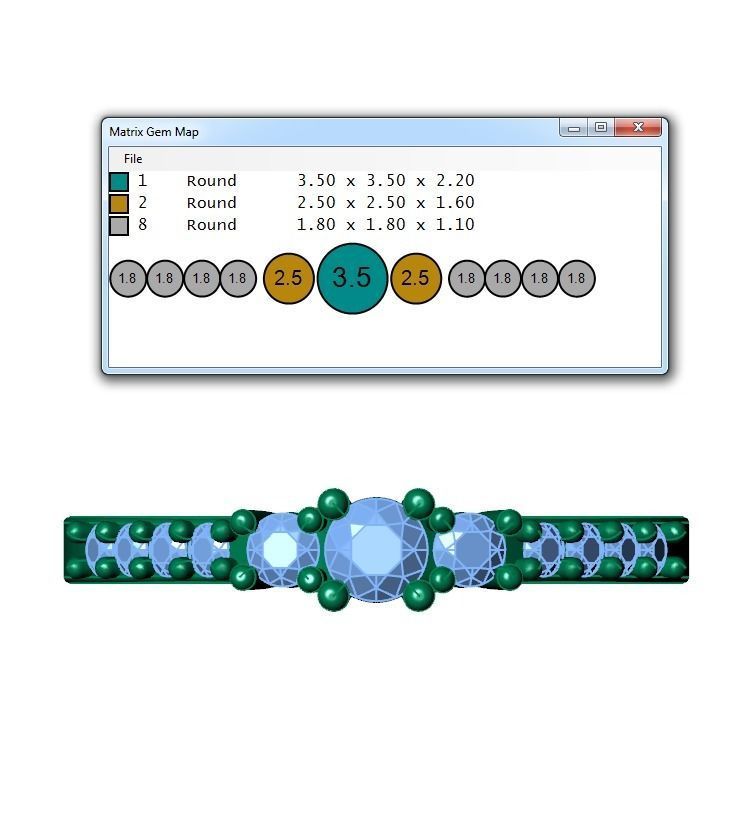 Ring205 three stone diamond engagement ring gold 3D print model_6