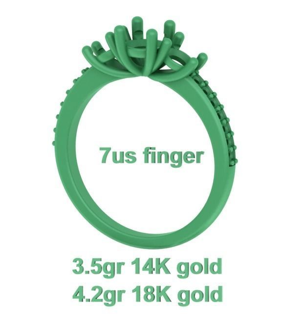 3 Stone Engagement Ring Diamond Promise Ring 3D print model_17