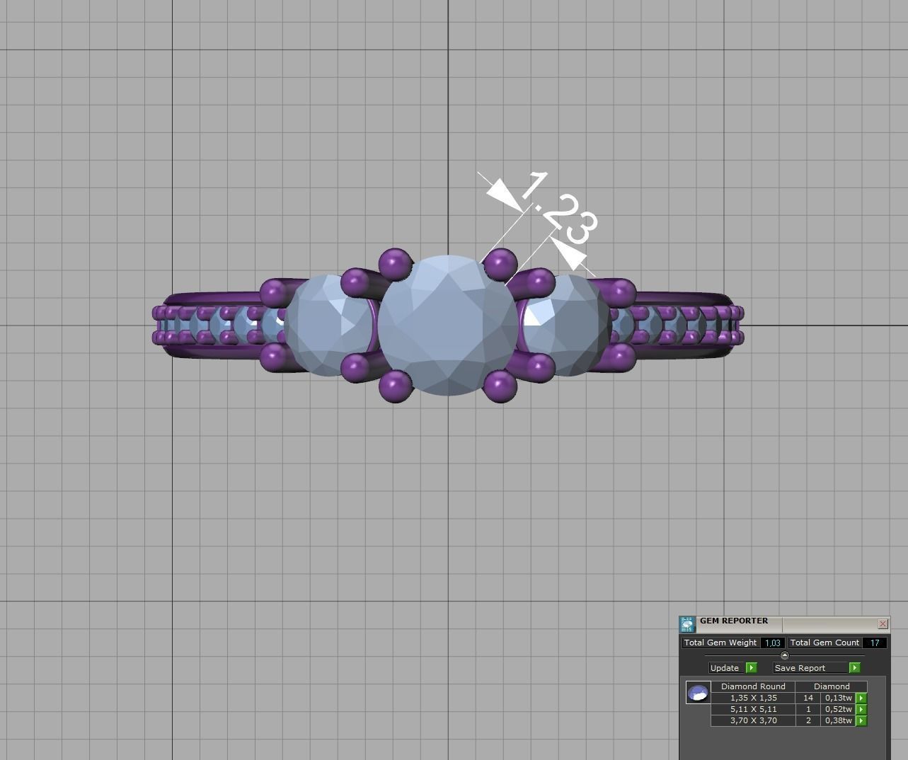 3 Stone Engagement Ring Diamond Promise Ring 3D print model_15