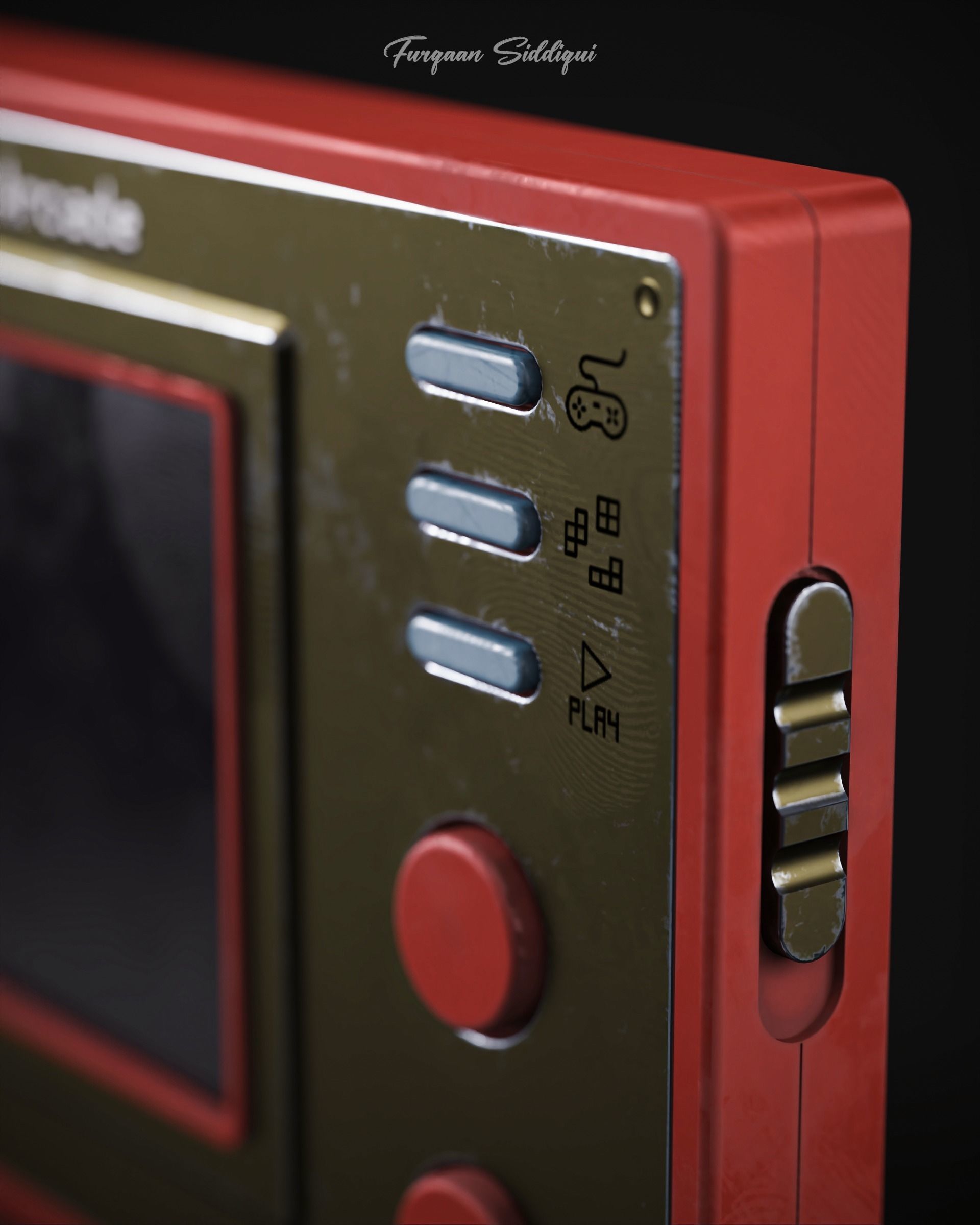 Retro Arcade Pocket Game Low-poly 3D model_3