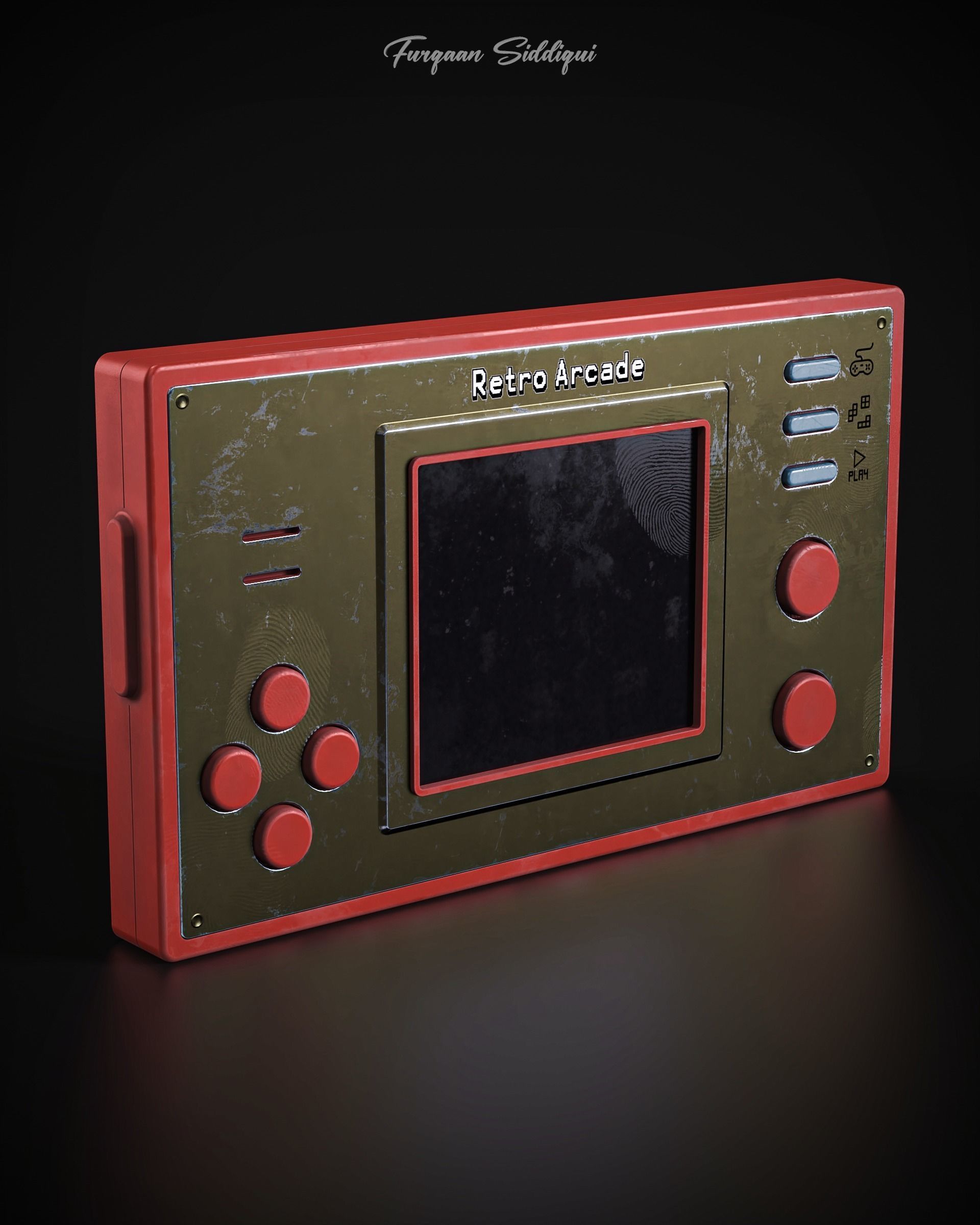 Retro Arcade Pocket Game Low-poly 3D model_1