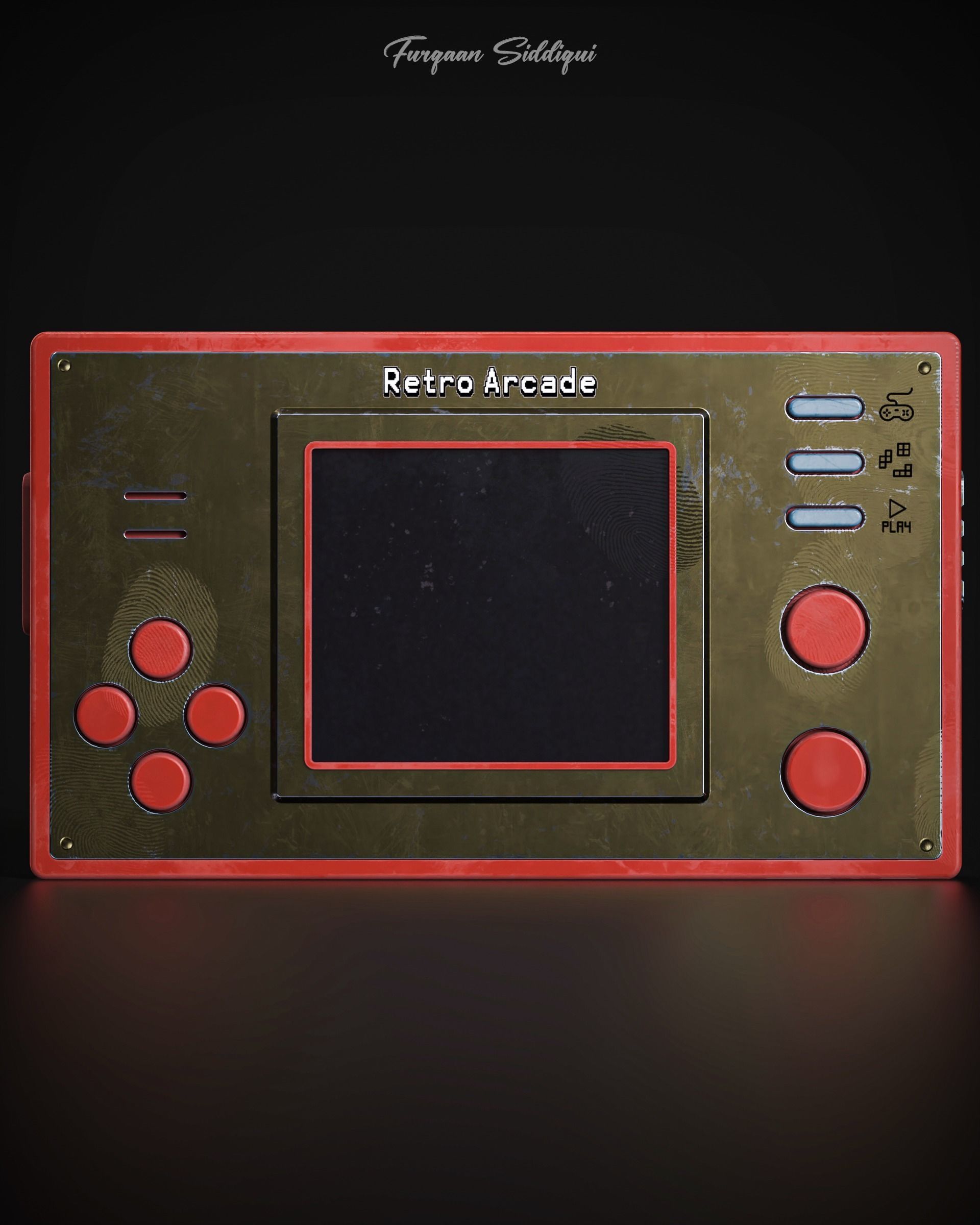 Retro Arcade Pocket Game Low-poly 3D model_2