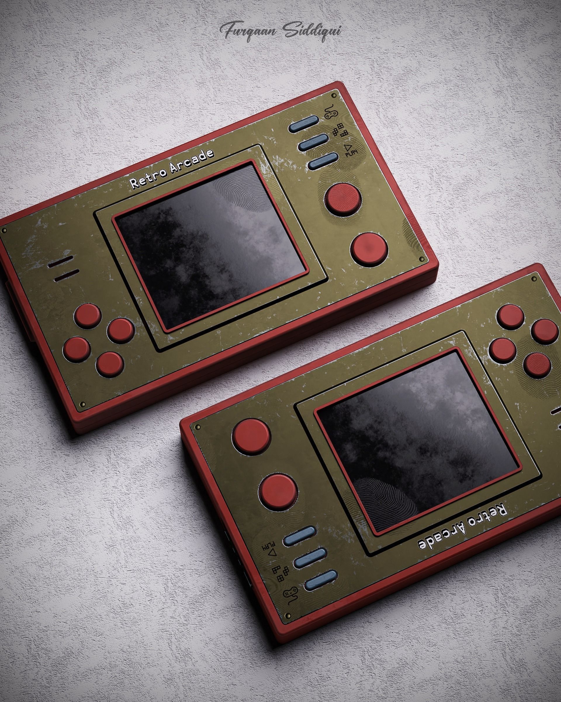 Retro Arcade Pocket Game Low-poly 3D model_6