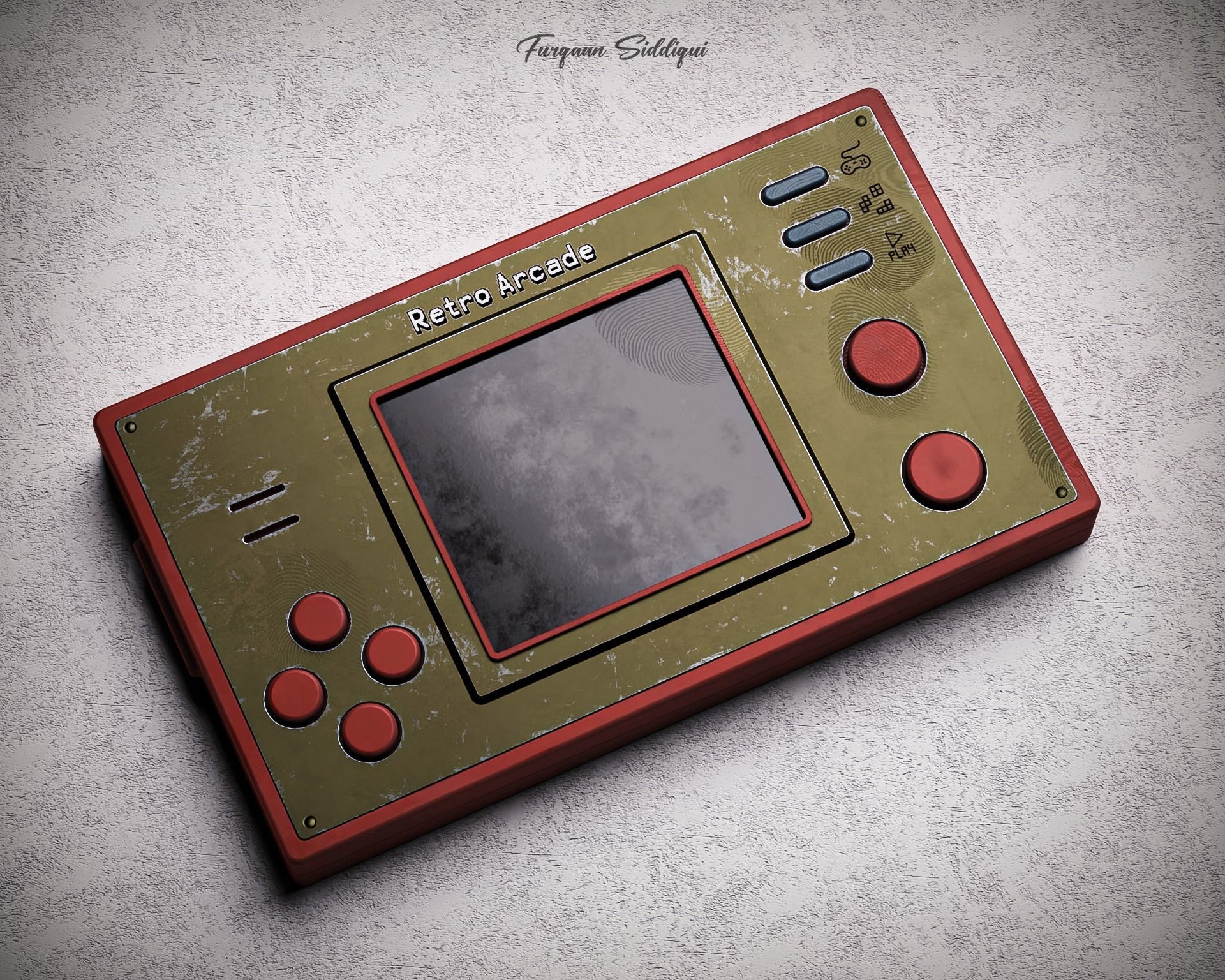 Retro Arcade Pocket Game Low-poly 3D model_5