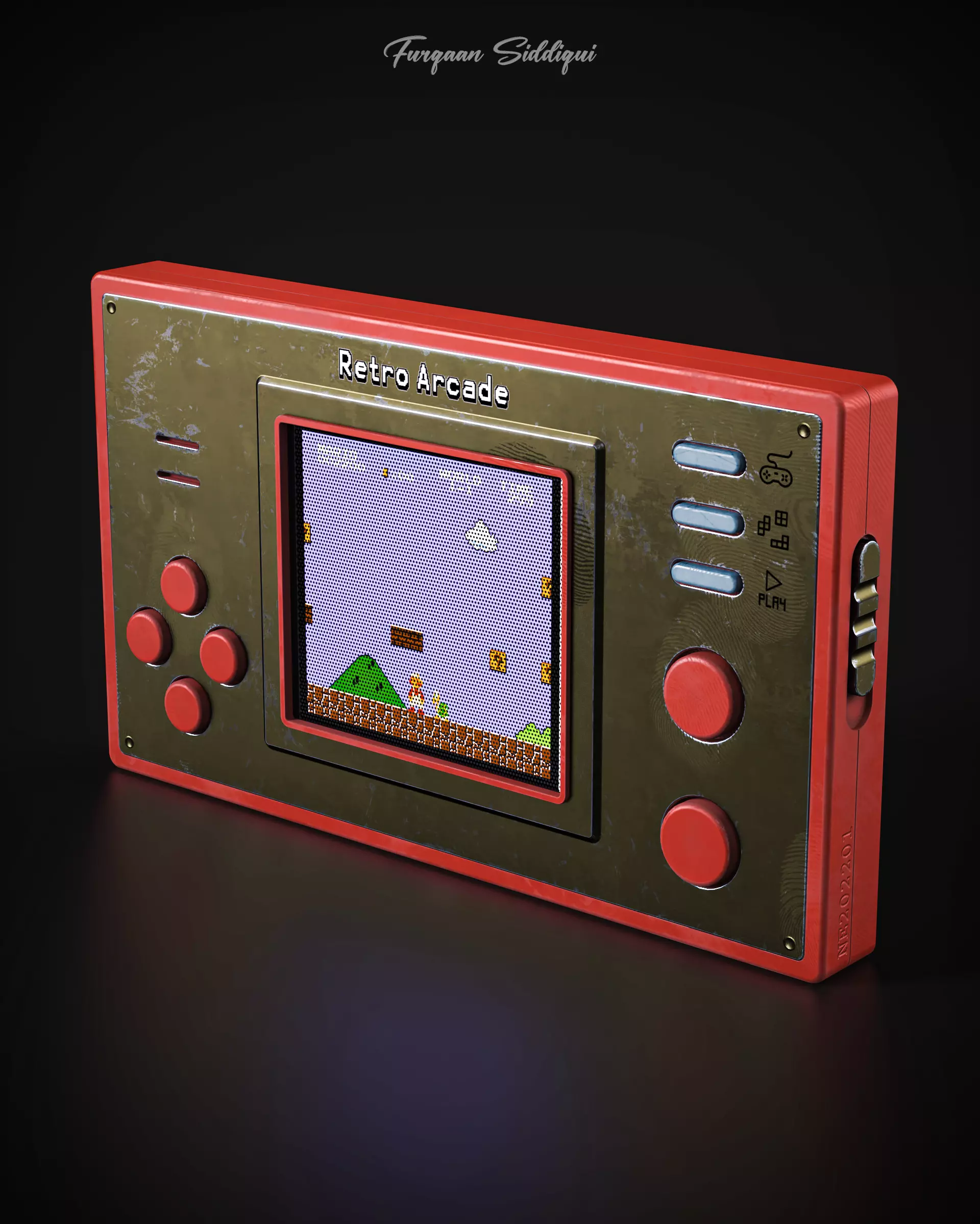 Retro Arcade Pocket Game Low-poly 3D model_0