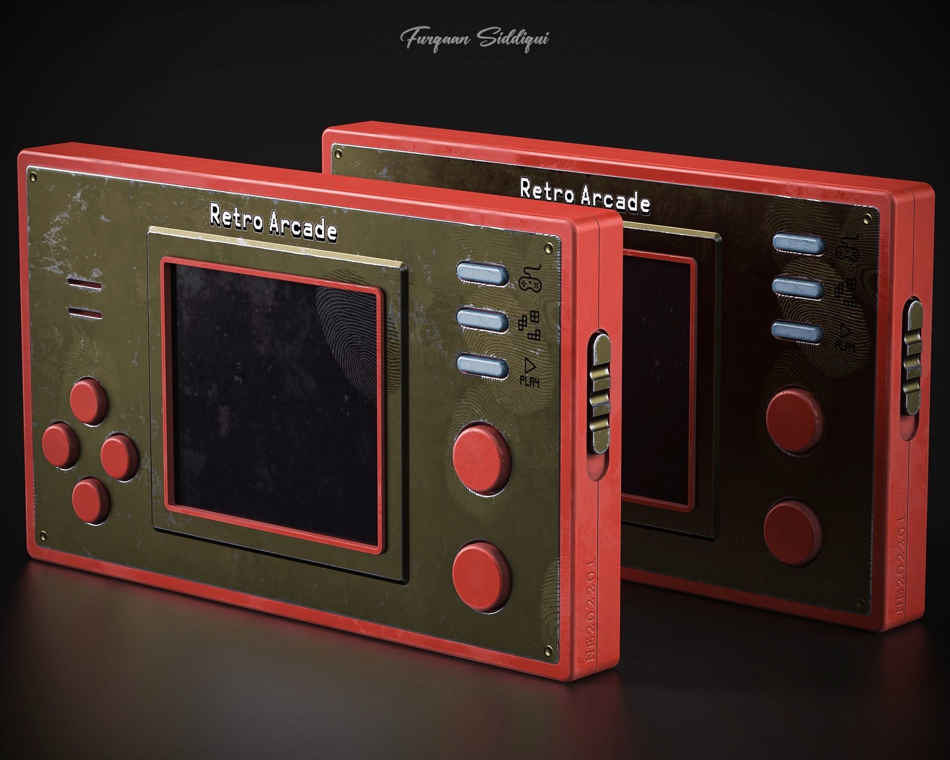 Retro Arcade Pocket Game Low-poly 3D model_4