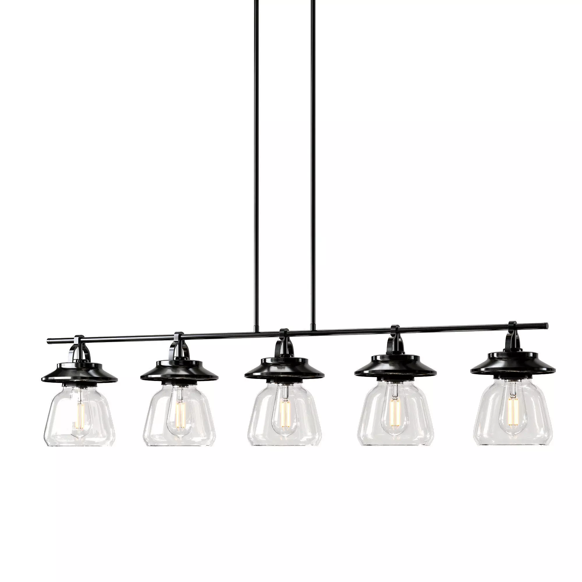 Highworth 5 Light Kitchen Island Linear Pendant 3D model
