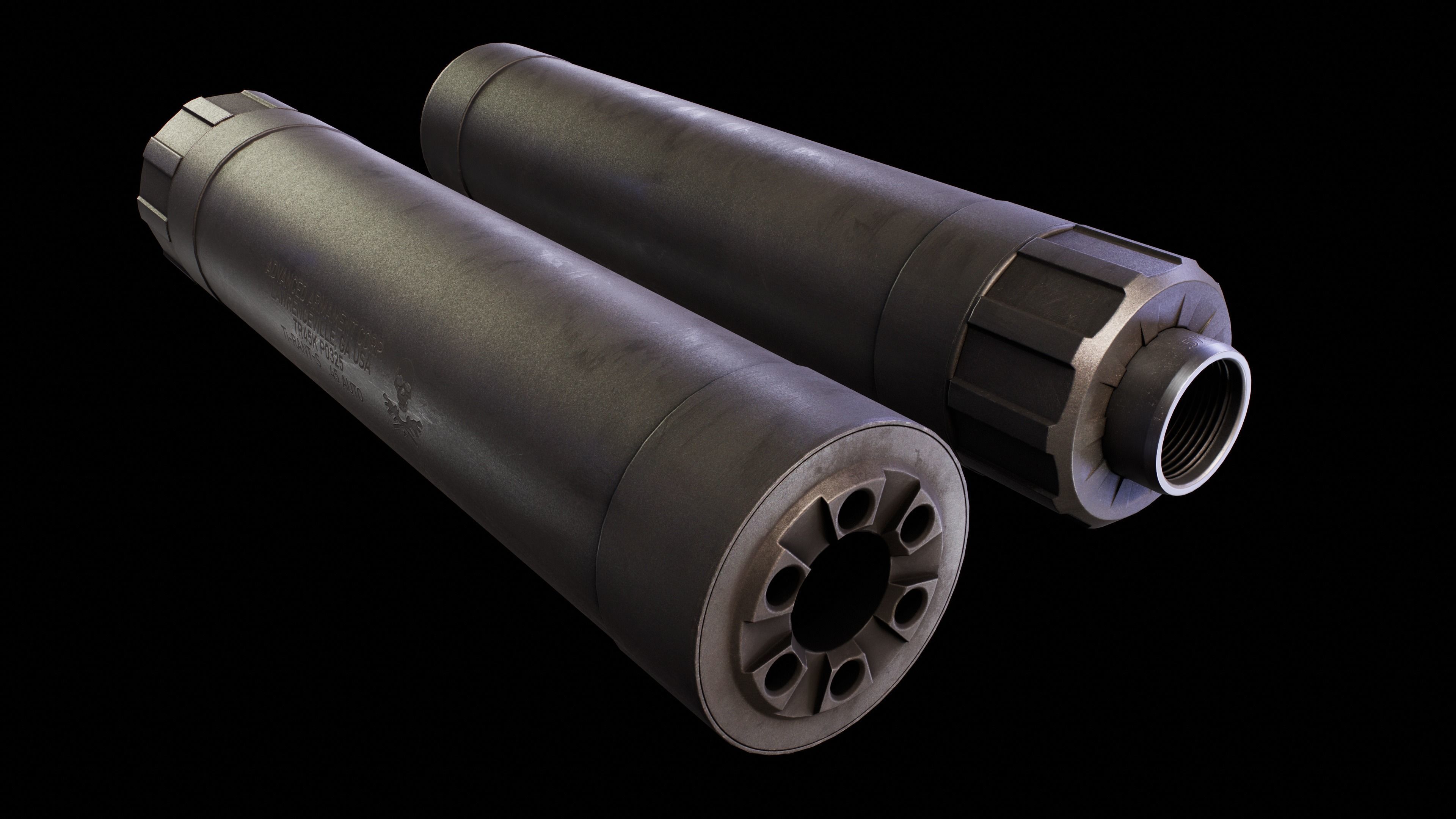 AAC Ti-Rant 45S Suppressor Low-poly 3D model_5