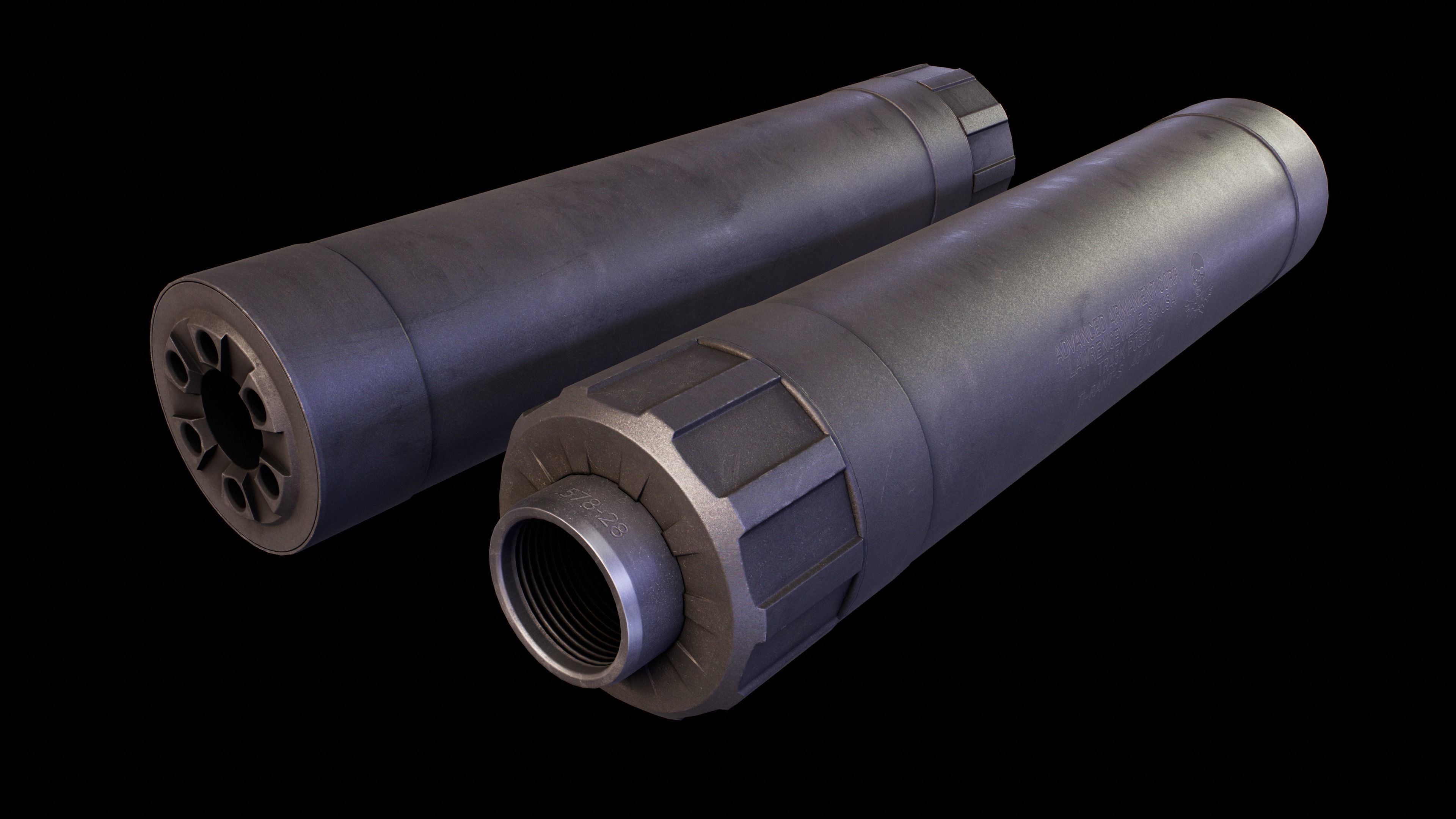 AAC Ti-Rant 45S Suppressor Low-poly 3D model_7