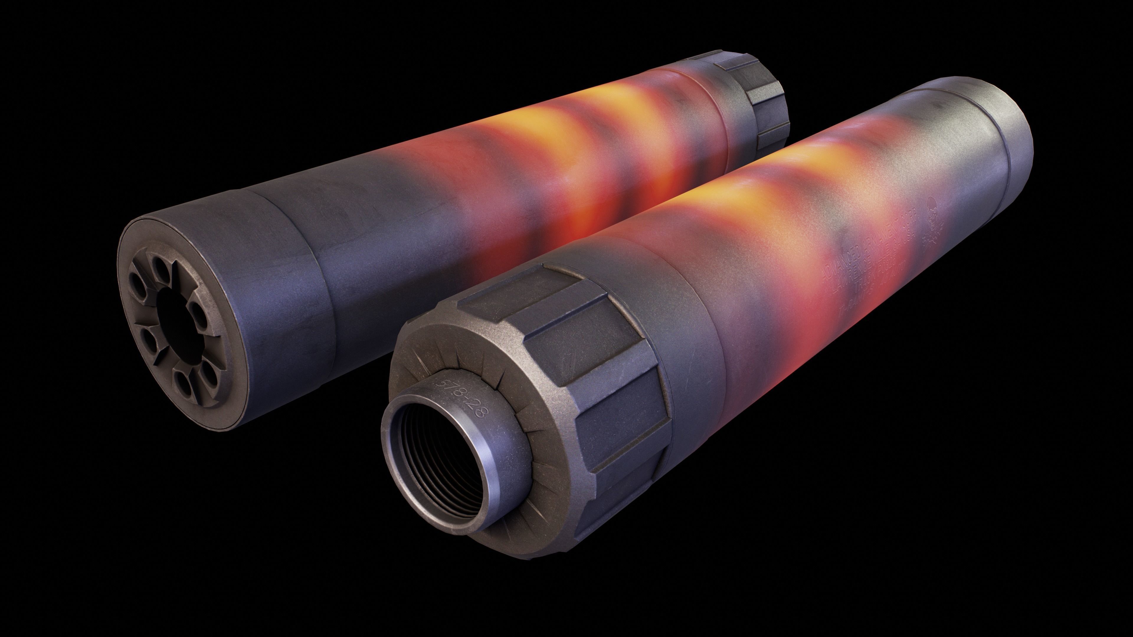 AAC Ti-Rant 45S Suppressor Low-poly 3D model_8