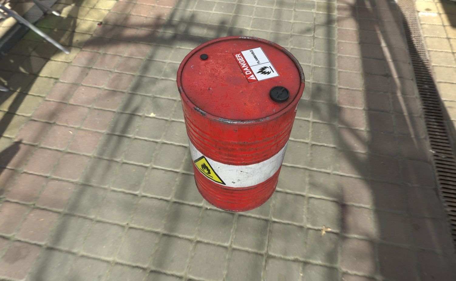 Barrel flammable - PBR Game Ready model Low-poly 3D model_5