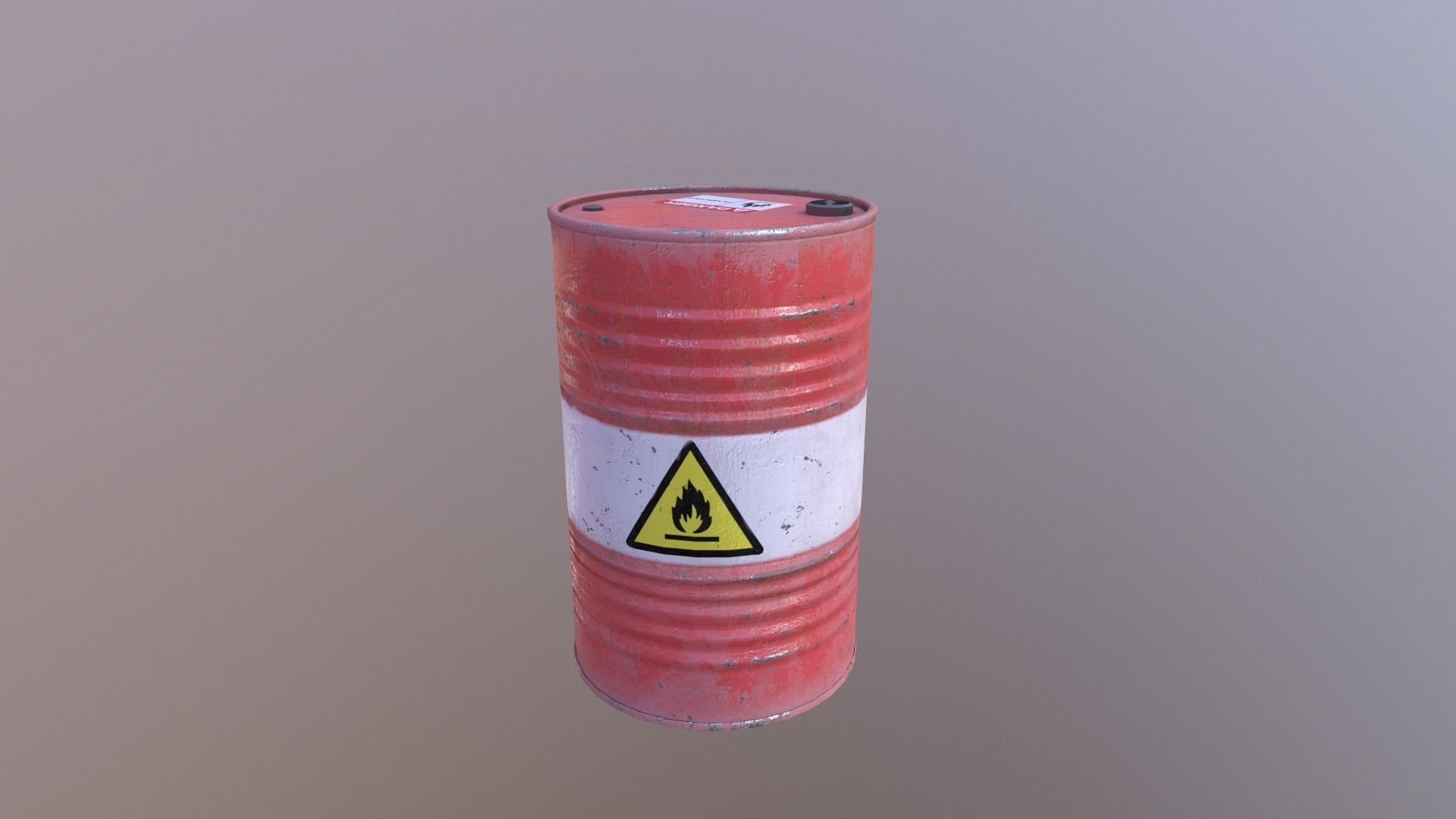 Barrel flammable - PBR Game Ready model Low-poly 3D model_7