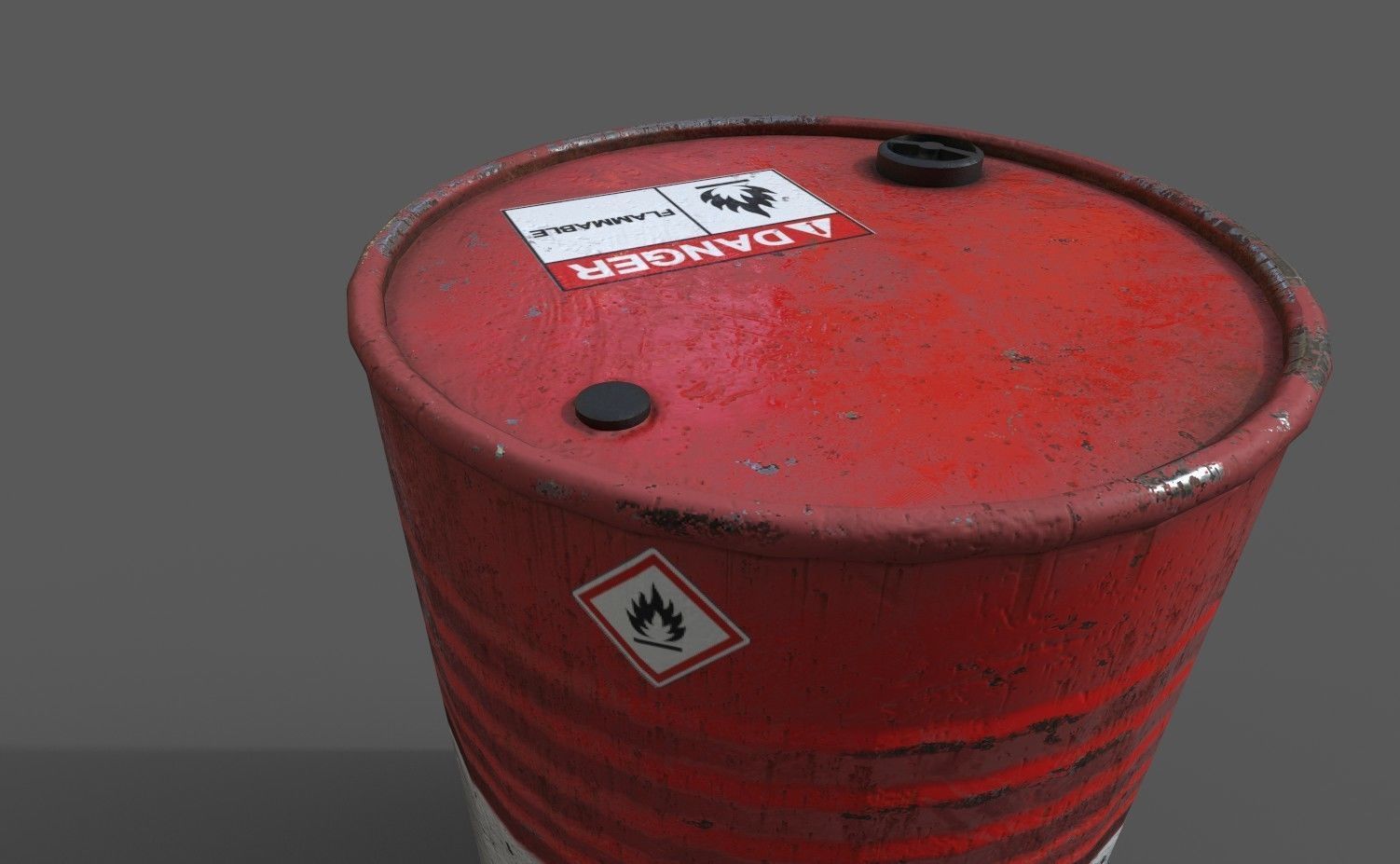 Barrel flammable - PBR Game Ready model Low-poly 3D model_6
