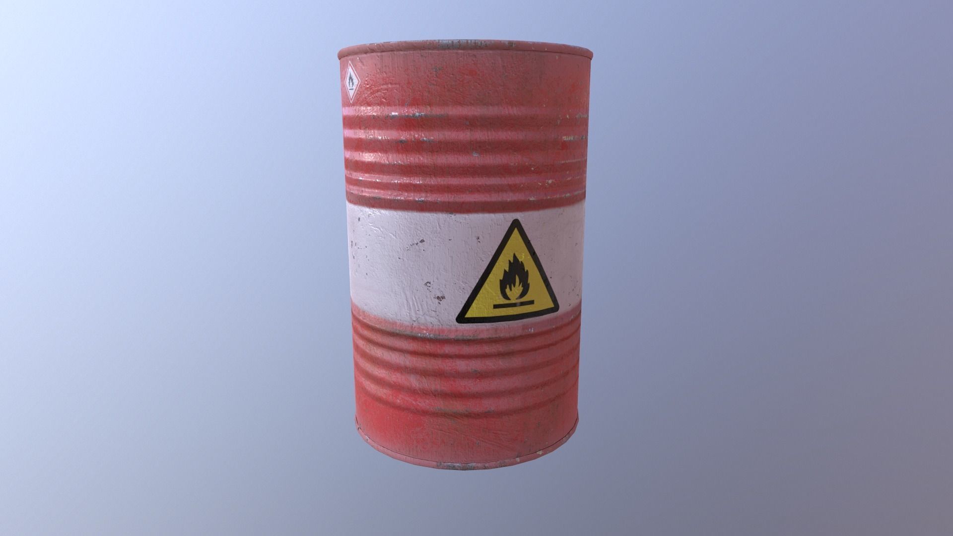 Barrel flammable - PBR Game Ready model Low-poly 3D model_8