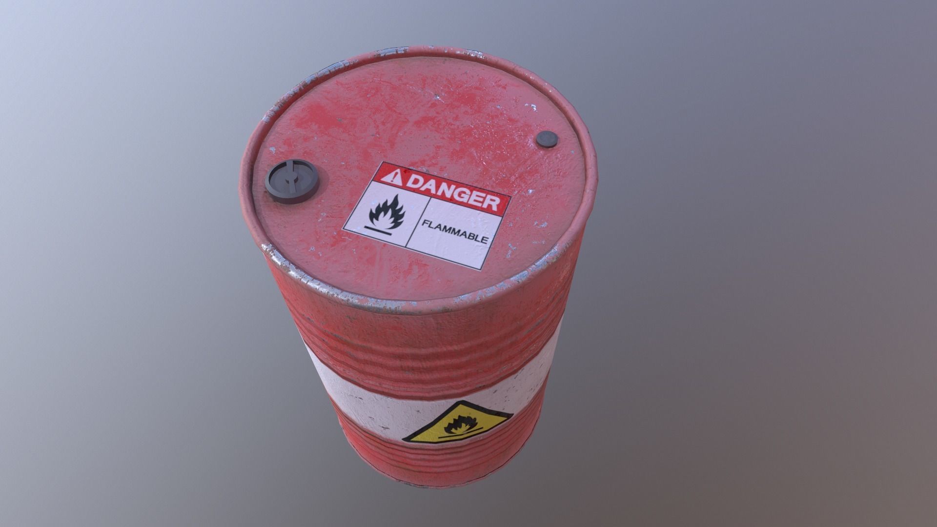 Barrel flammable - PBR Game Ready model Low-poly 3D model_10