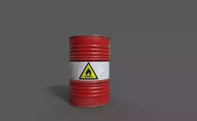 Barrel flammable - PBR Game Ready model