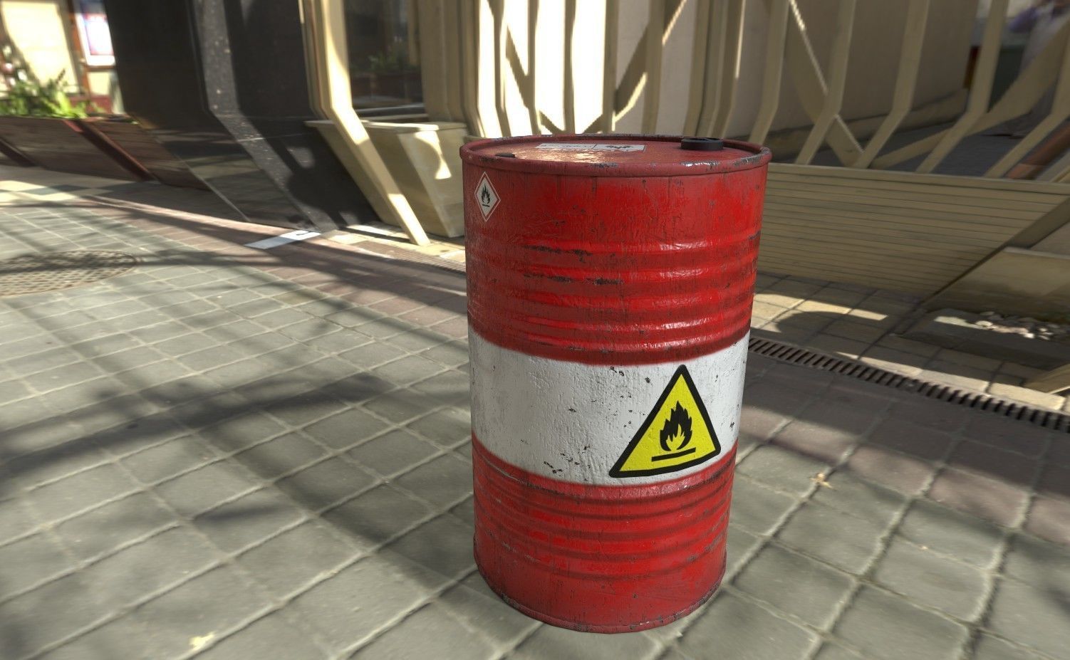 Barrel flammable - PBR Game Ready model Low-poly 3D model_4
