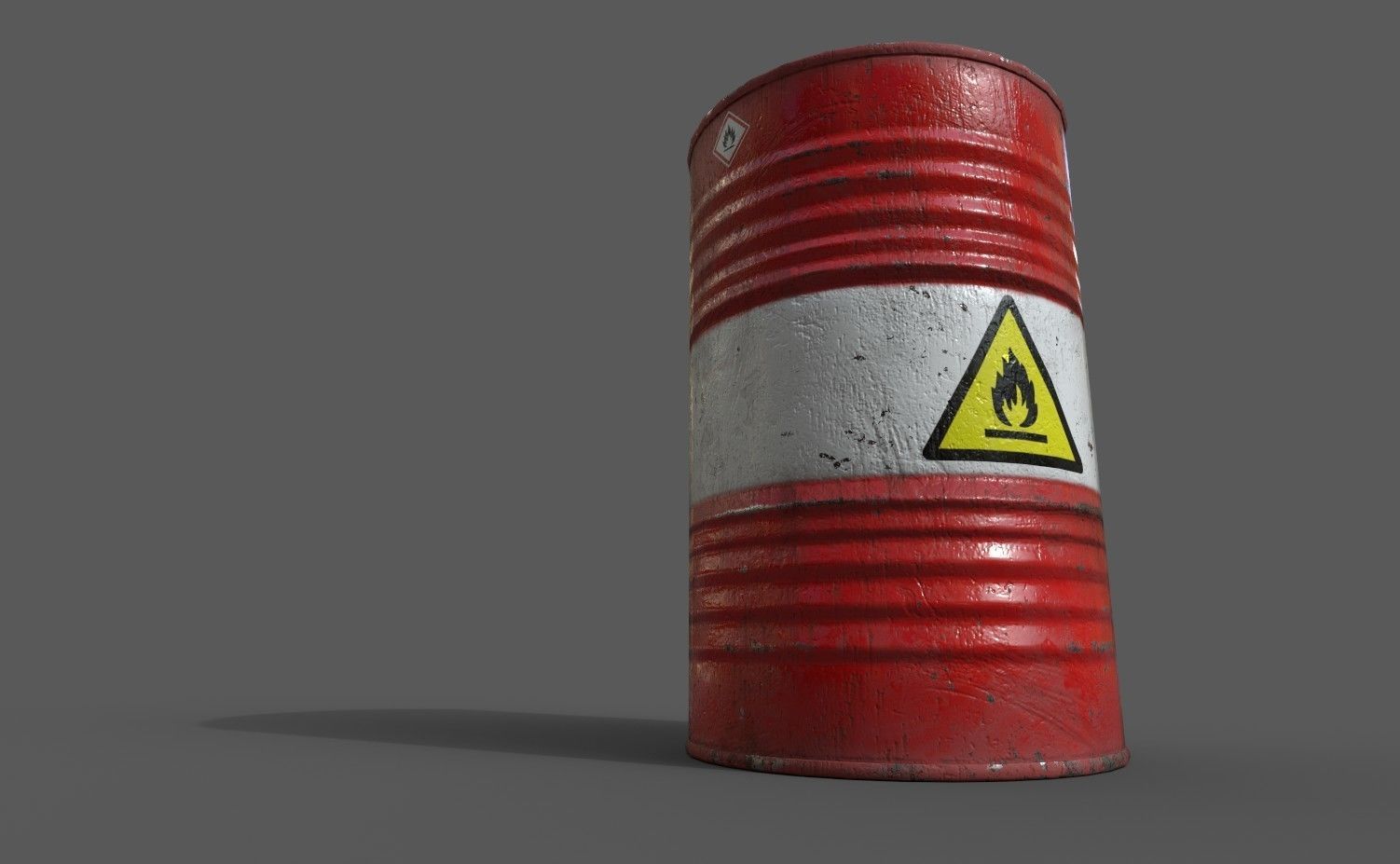 Barrel flammable - PBR Game Ready model Low-poly 3D model_1