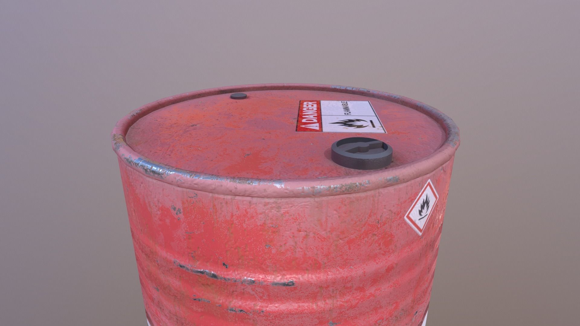 Barrel flammable - PBR Game Ready model Low-poly 3D model_11