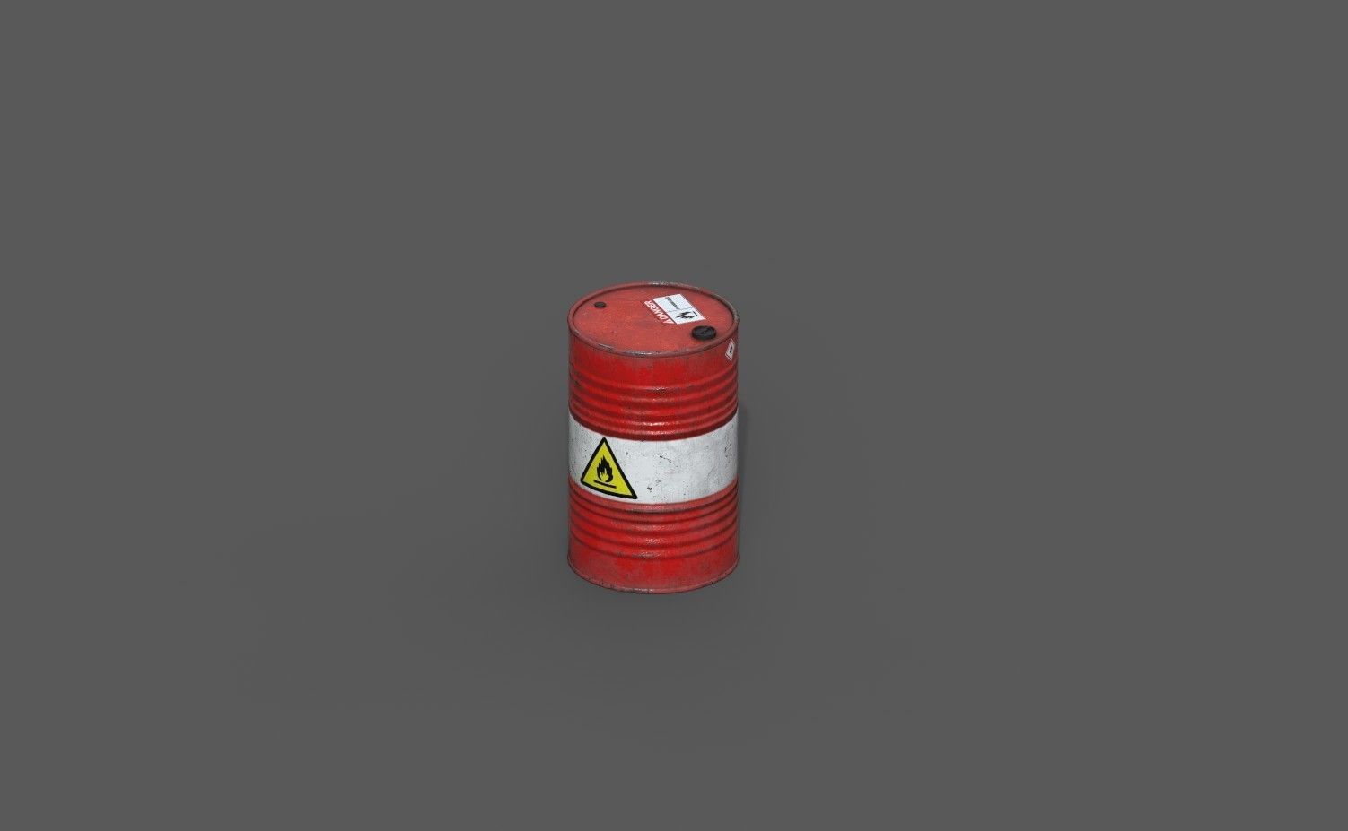 Barrel flammable - PBR Game Ready model Low-poly 3D model_3