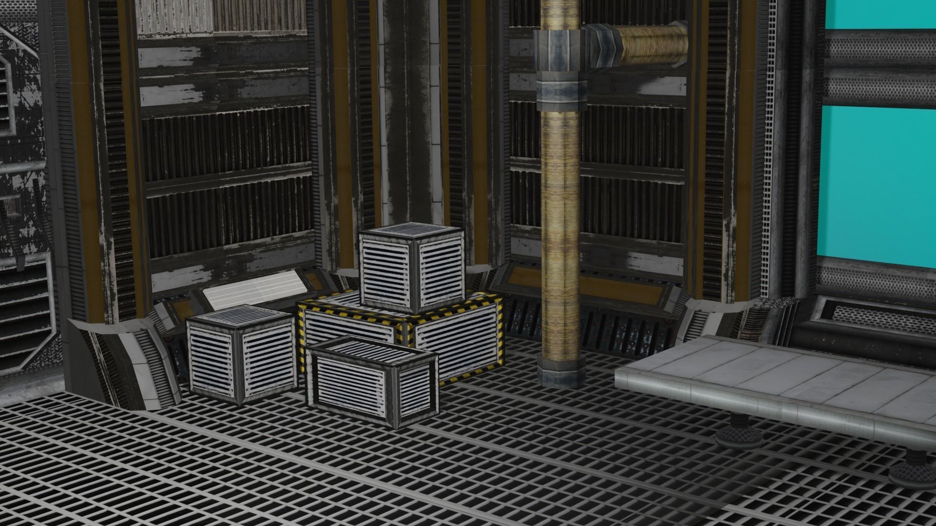 sci fi room package  3D model_26