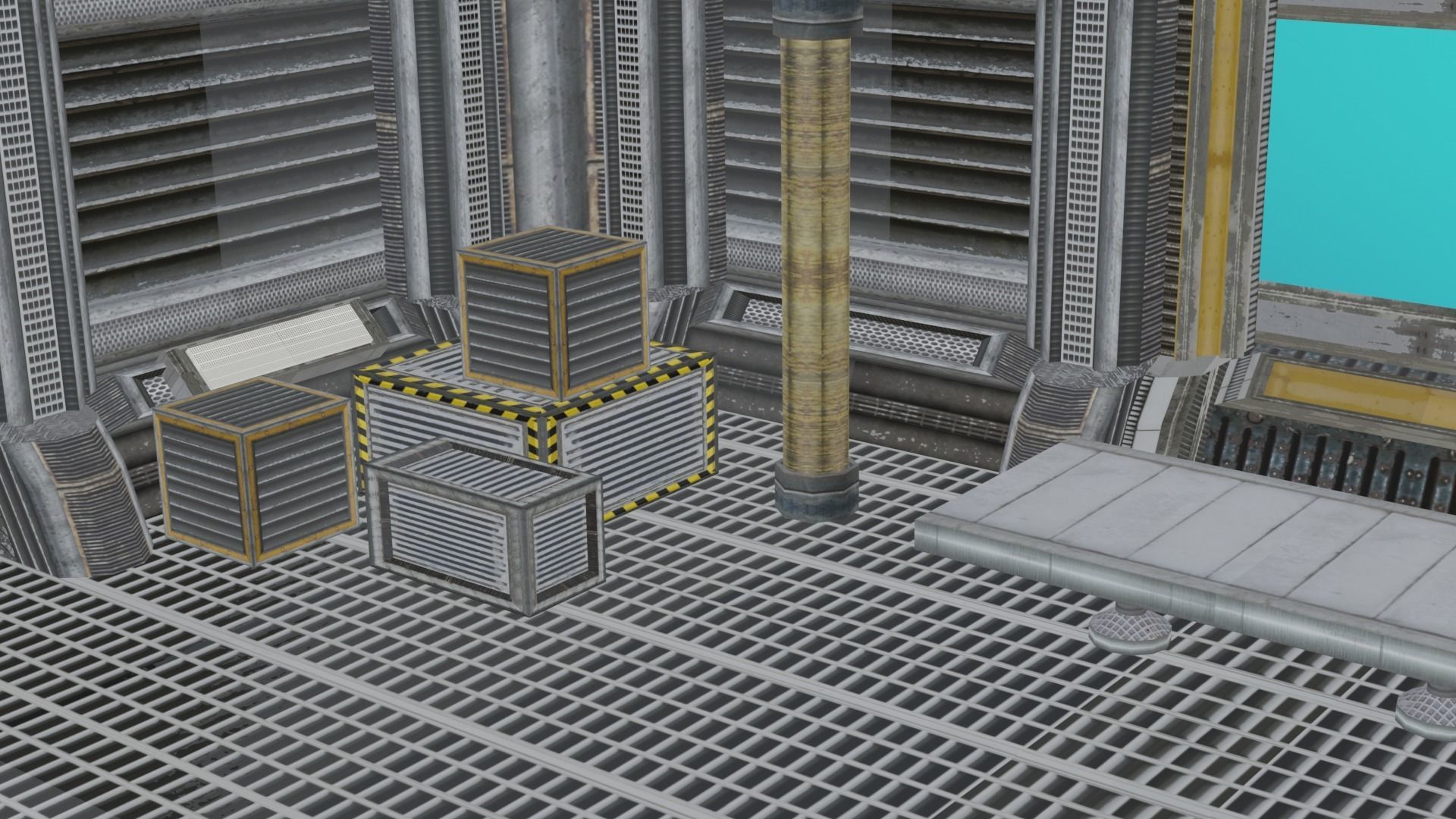 sci fi room package  3D model_25