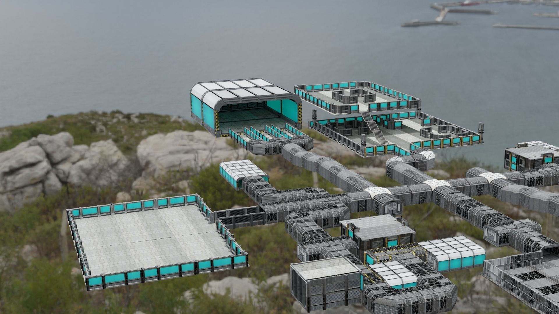 sci fi room package  3D model_7