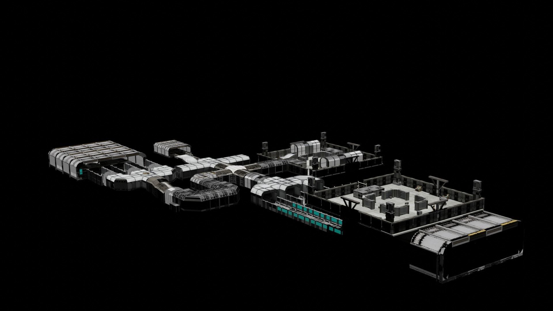 sci fi room package  3D model_40