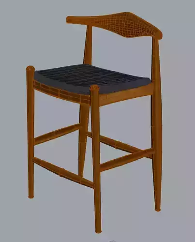 3d model wooden chair 