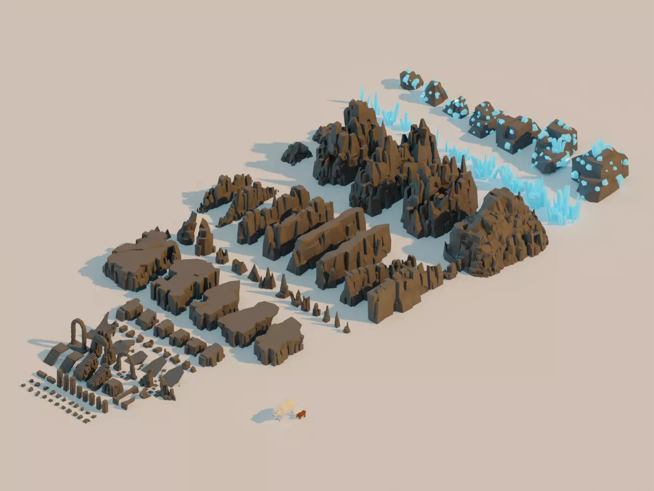 Lowpoly Rock And Stone Mega Pack Low-poly 3D model_0