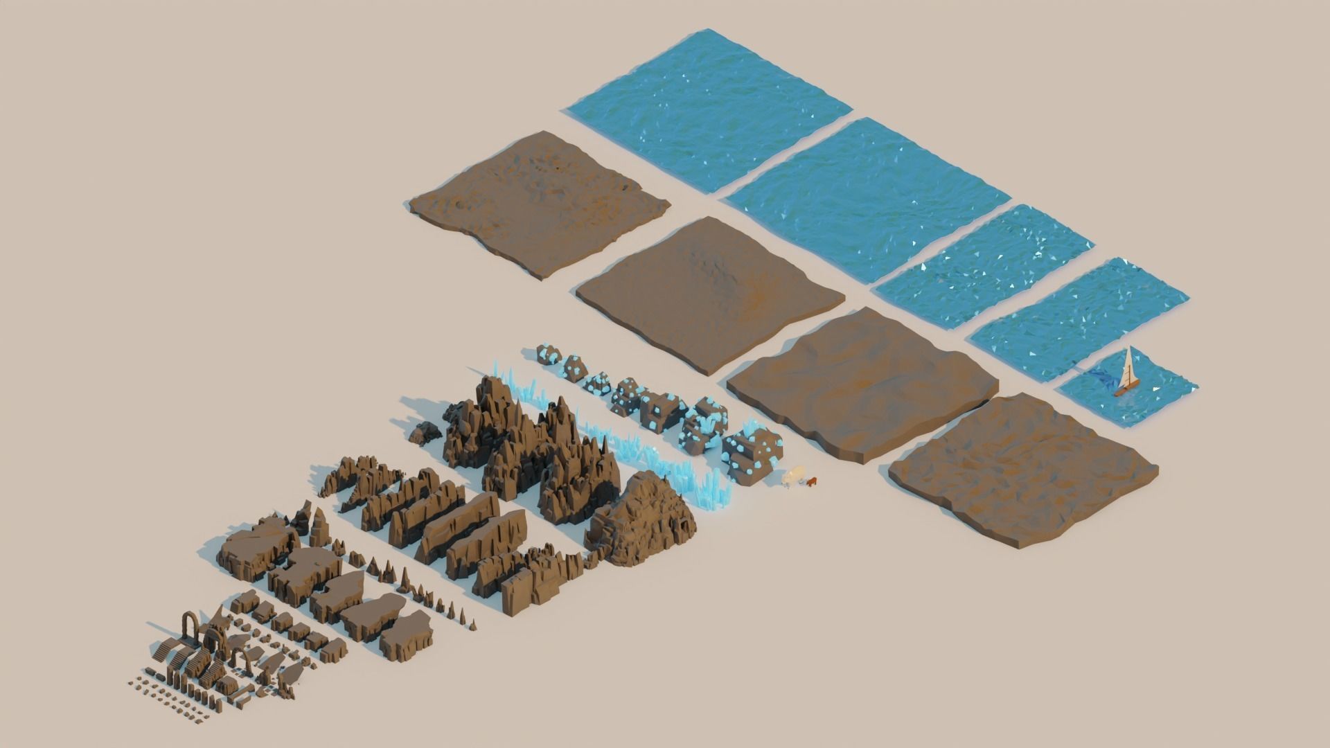 Lowpoly Rock And Stone Mega Pack Low-poly 3D model_2