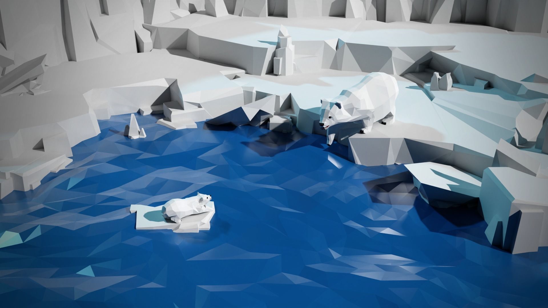 Lowpoly Rock And Stone Mega Pack Low-poly 3D model_3