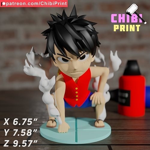 Chibi Monkey D Luffy from One Piece 3D print model