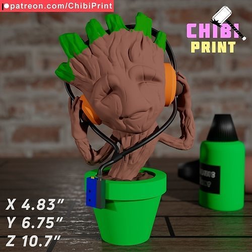 Chibi Baby Groot 3D print model