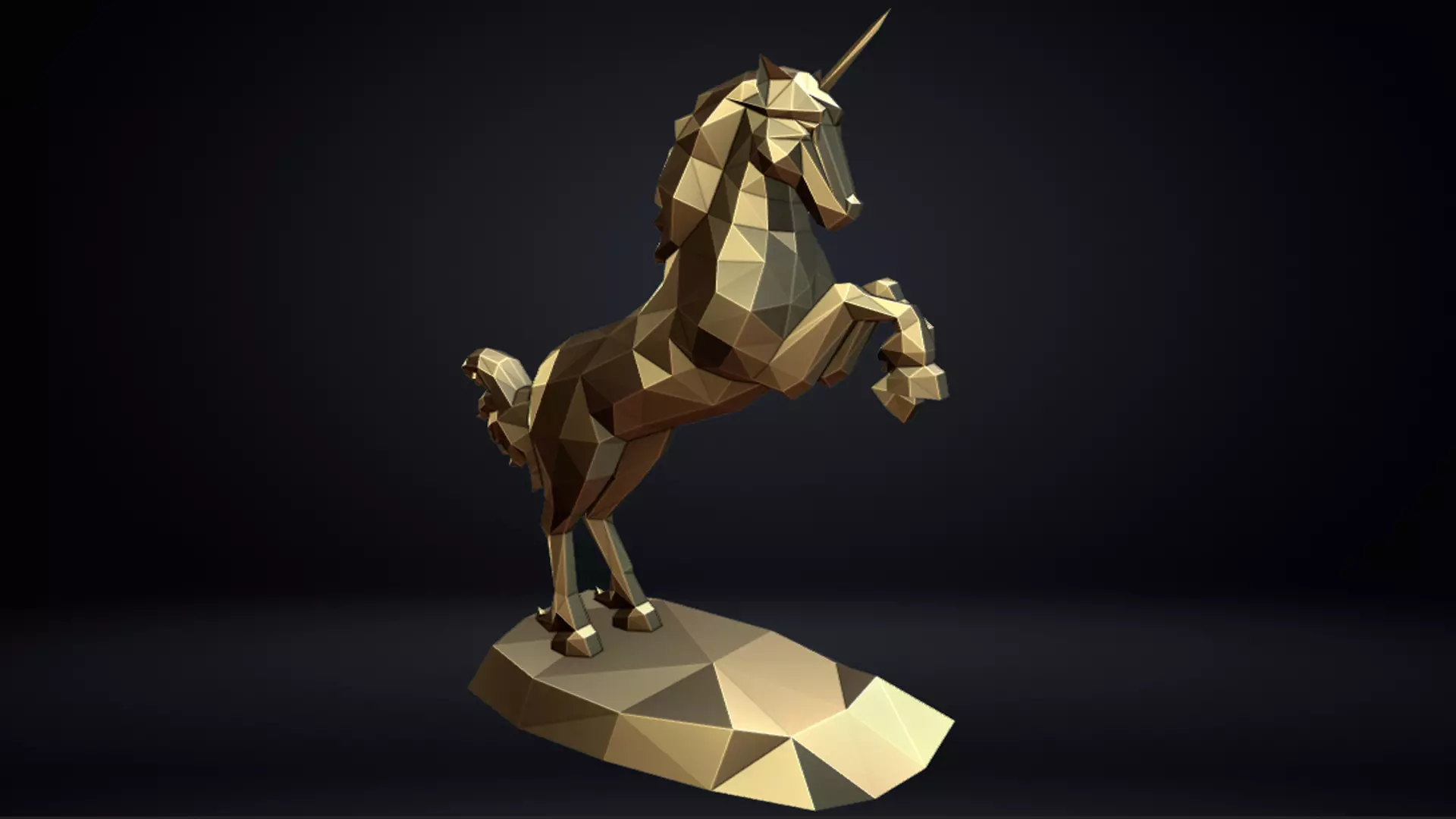 Poly Unicorn Sculpture 3D print model