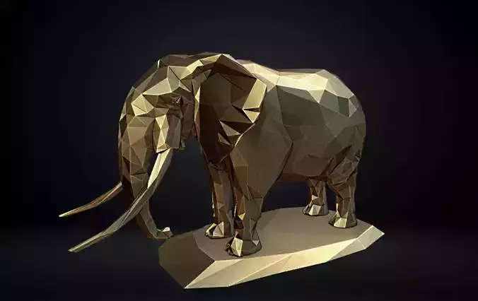 Poly Elephant Sculpture