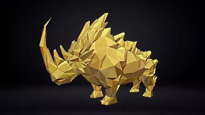 Poly Rhino Sculpture 3D print model