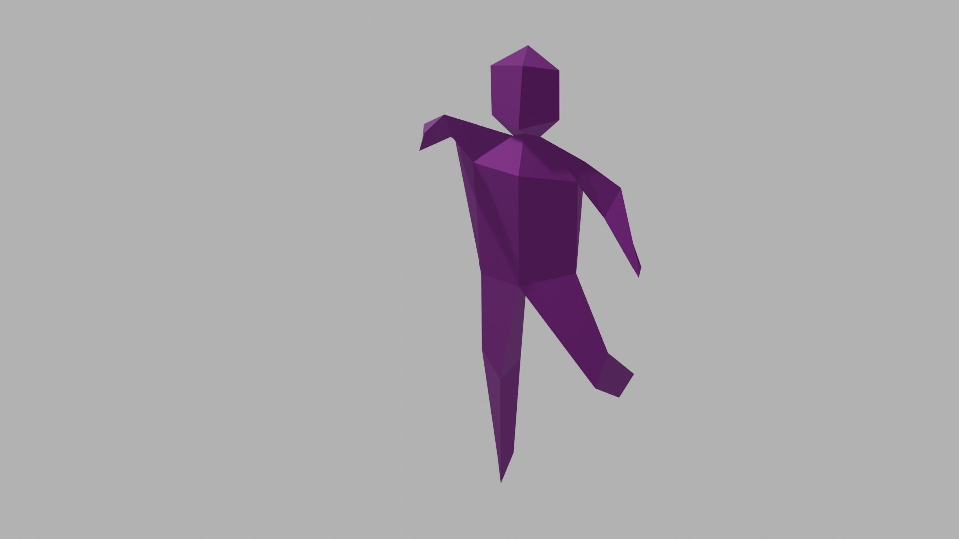 Ultra low poly character Low-poly 3D model_2
