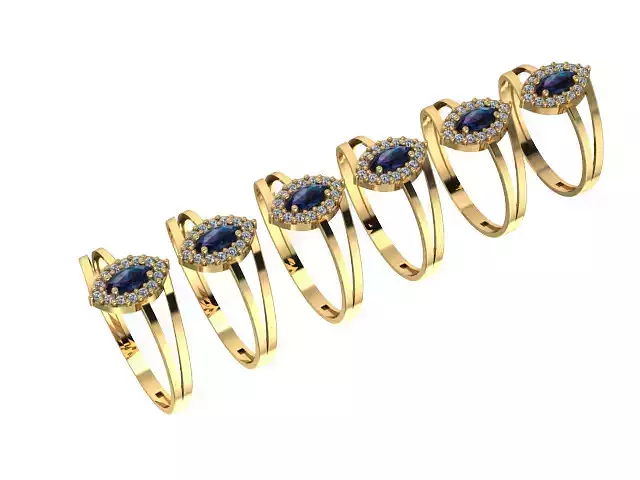 Anel 1148 formatura tipo navette  3x6 