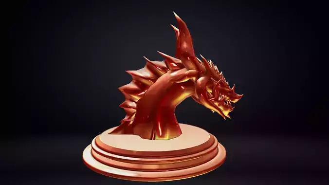 Dragon Head Sculpture 3D print model