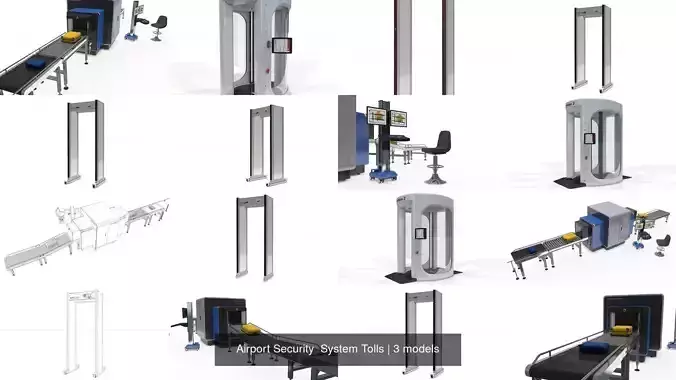 Airport Security  System Tolls 3D Model Collection