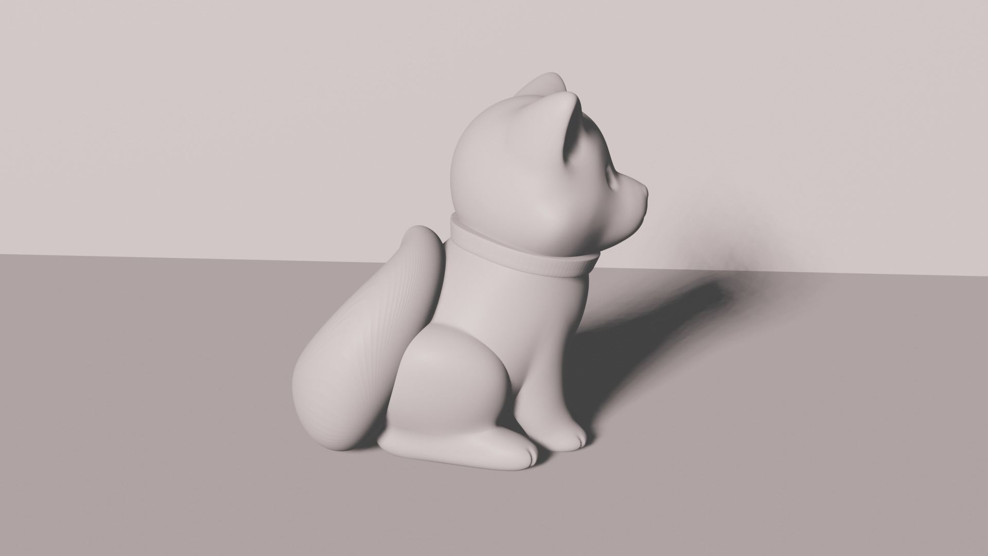 Shiba 3D Print model cat on table 3D print model_1