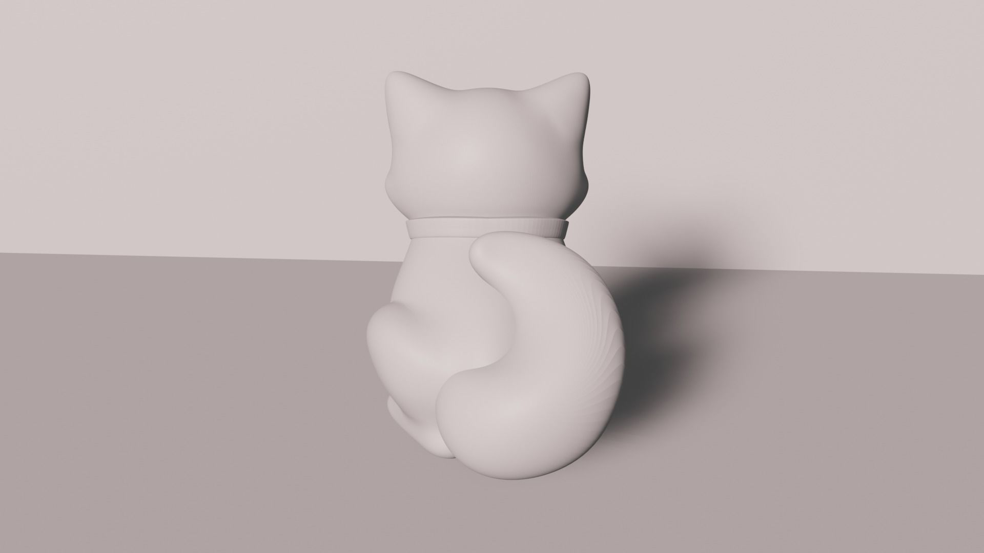 Shiba 3D Print model cat on table 3D print model_3