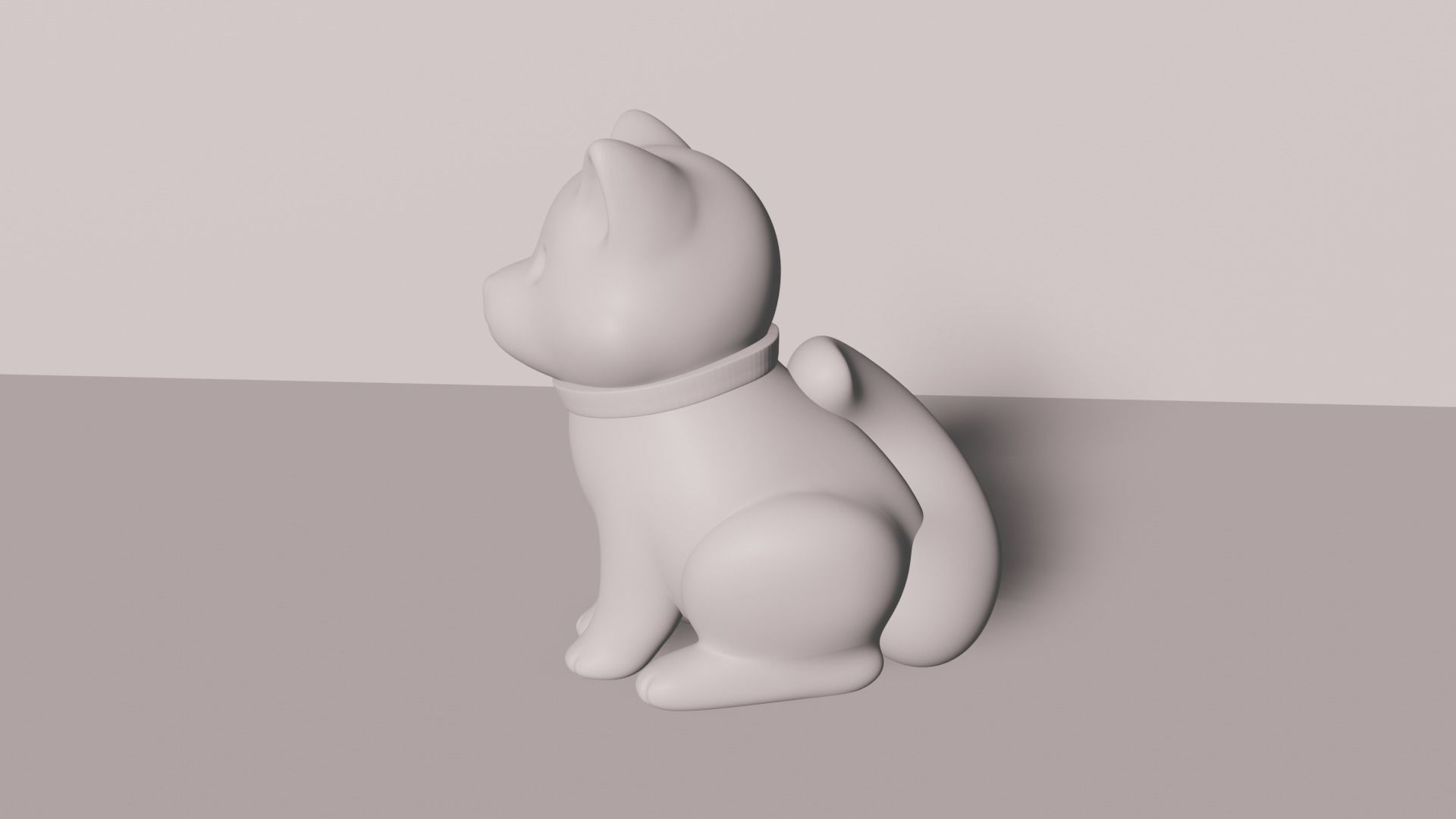 Shiba 3D Print model cat on table 3D print model_2