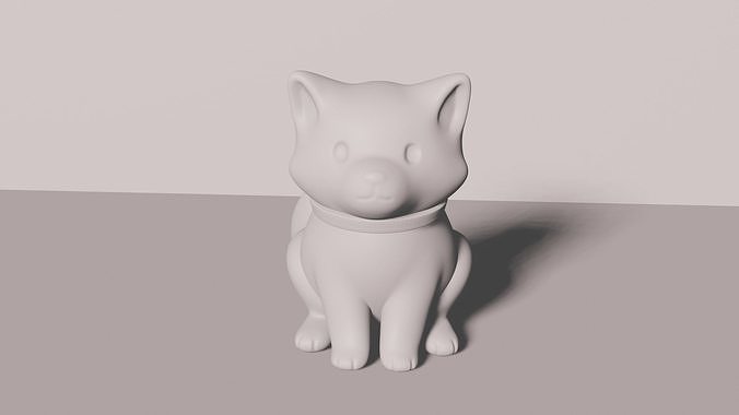Shiba 3D Print model cat on table 3D print model