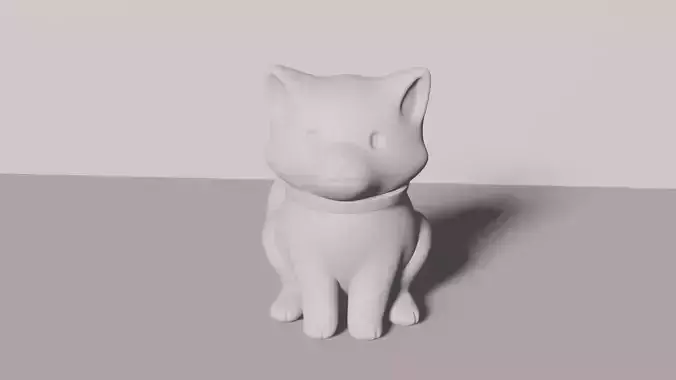 Shiba 3D Print model cat on table